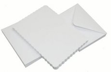 Craft UK C6 scalloped white card & envelopes
